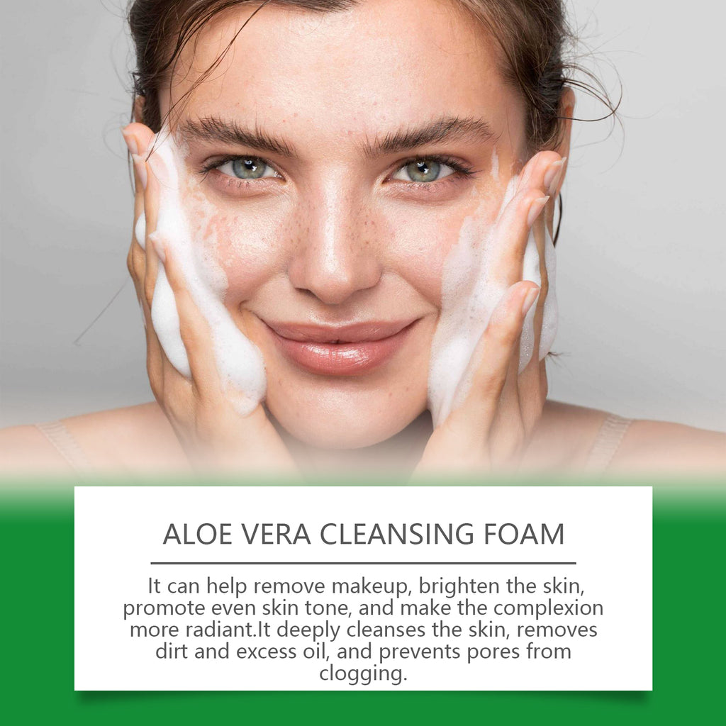 Aloe Vera Cleansing Foam Face Gently Cleanses Skin Care product
